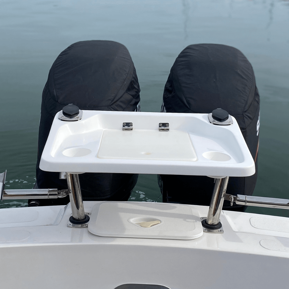 SeaKing Fiberglass Bait Board B02 (650mm x 430mm) & 2 Game Rated Rod Holders