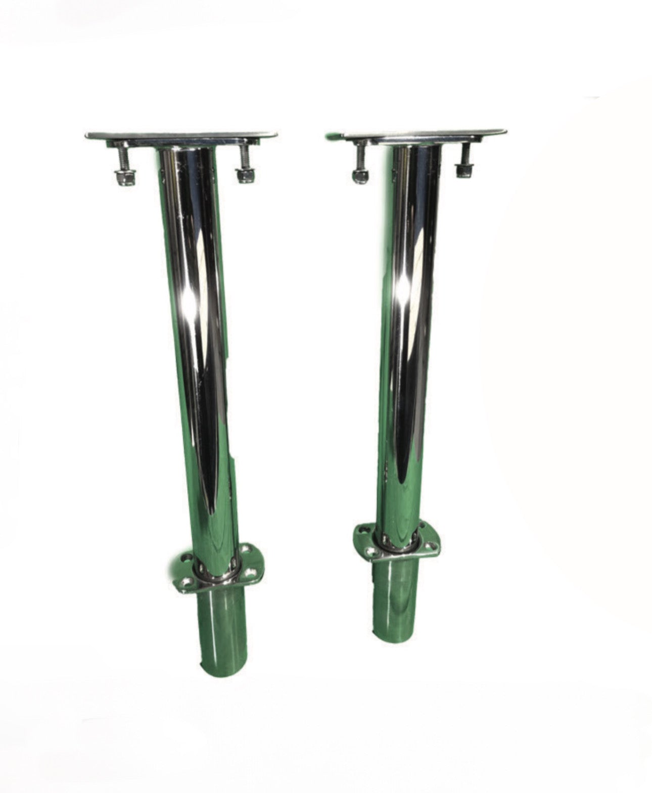 Pair of 316 Grade Stainless Steel Mounting Legs and Bases for Vessel